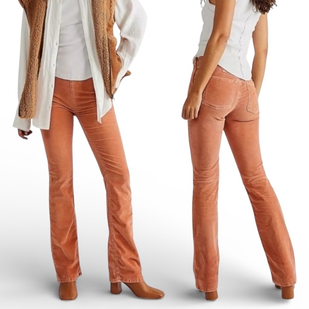 WE THE FREE x FREE PEOPLE Jenny High Rise Cord Slim Flare Jeans‎